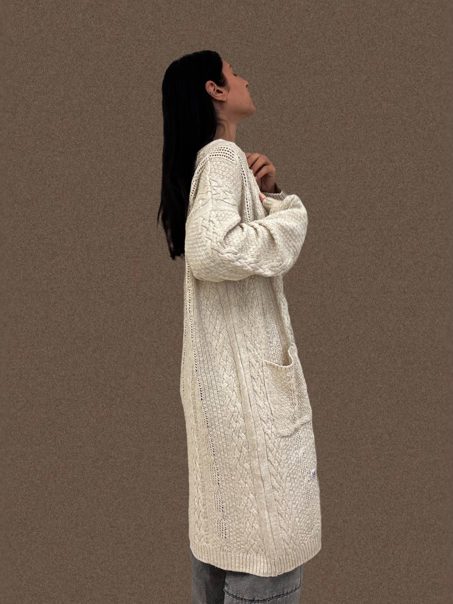 Handmade cardigan in Creamy Beige