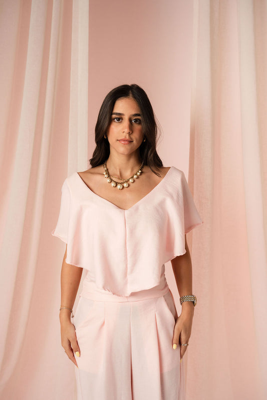 The Waves Top in Pink