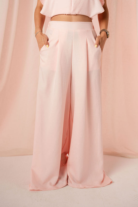 Linen "Patte D'elephant" Pants in PINK