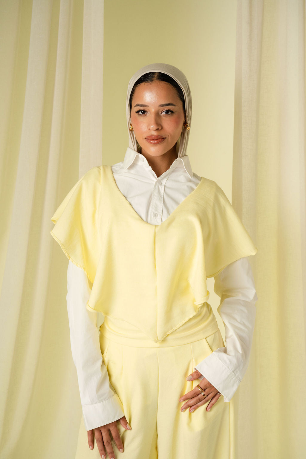 The Waves Top in Butter yellow