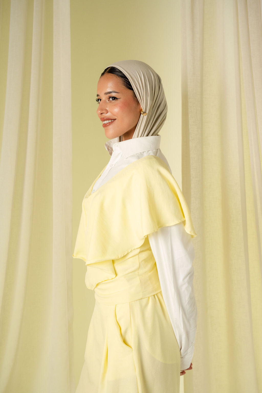 The Waves Top in Butter yellow