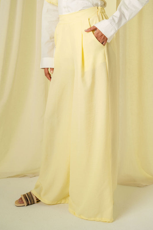 Linen "Patte D'elephant" Pants in BUTTER YELLOW
