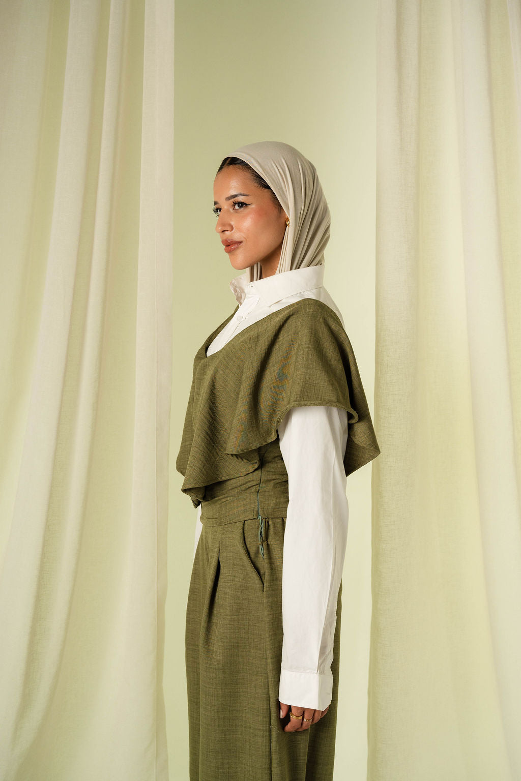 The Waves Top in Olive