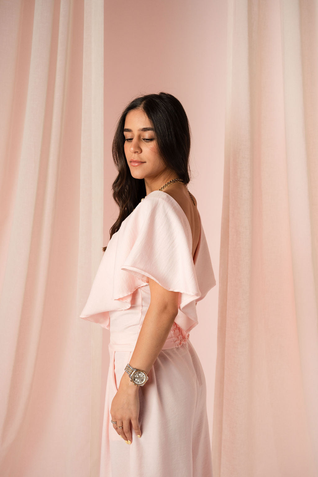 The Waves Top in Pink