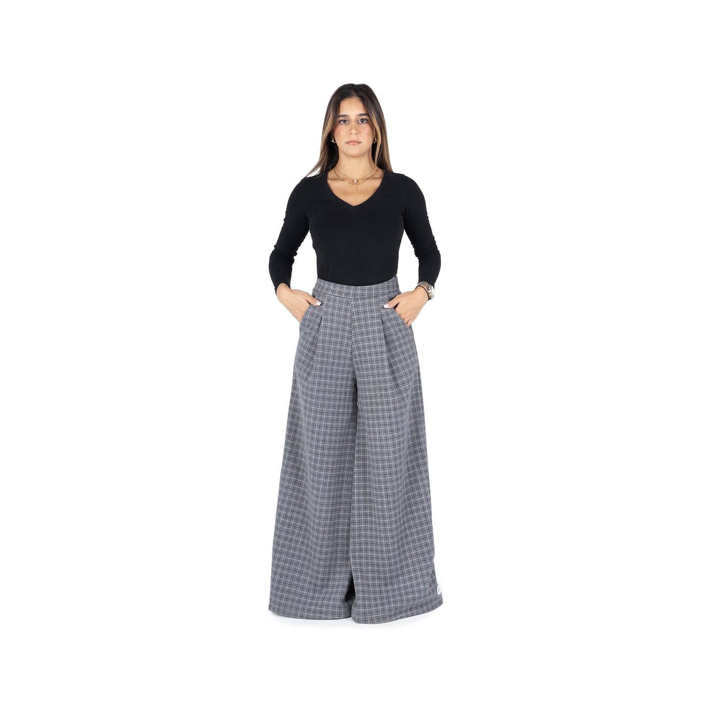 Cloth "Patte d'elephant" pants in GREY CHECK