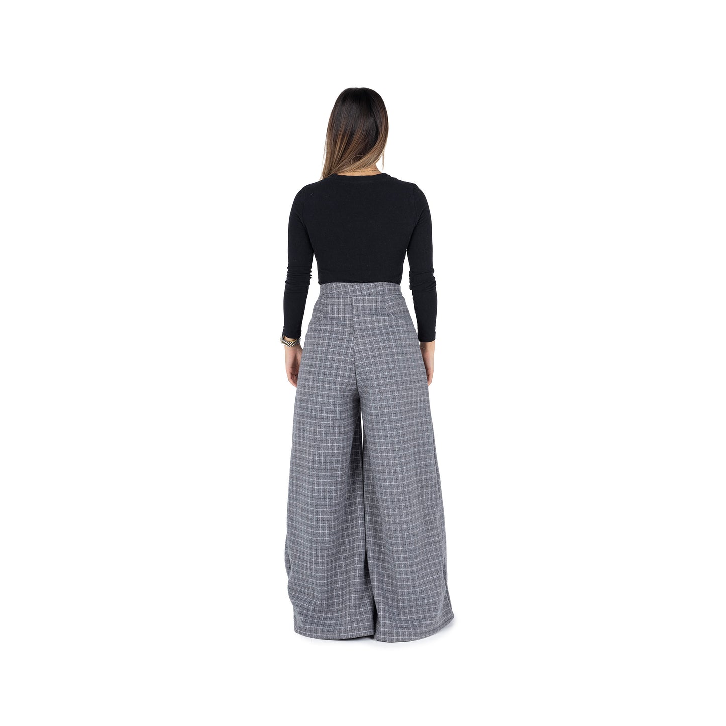 Cloth "Patte d'elephant" pants in GREY CHECK
