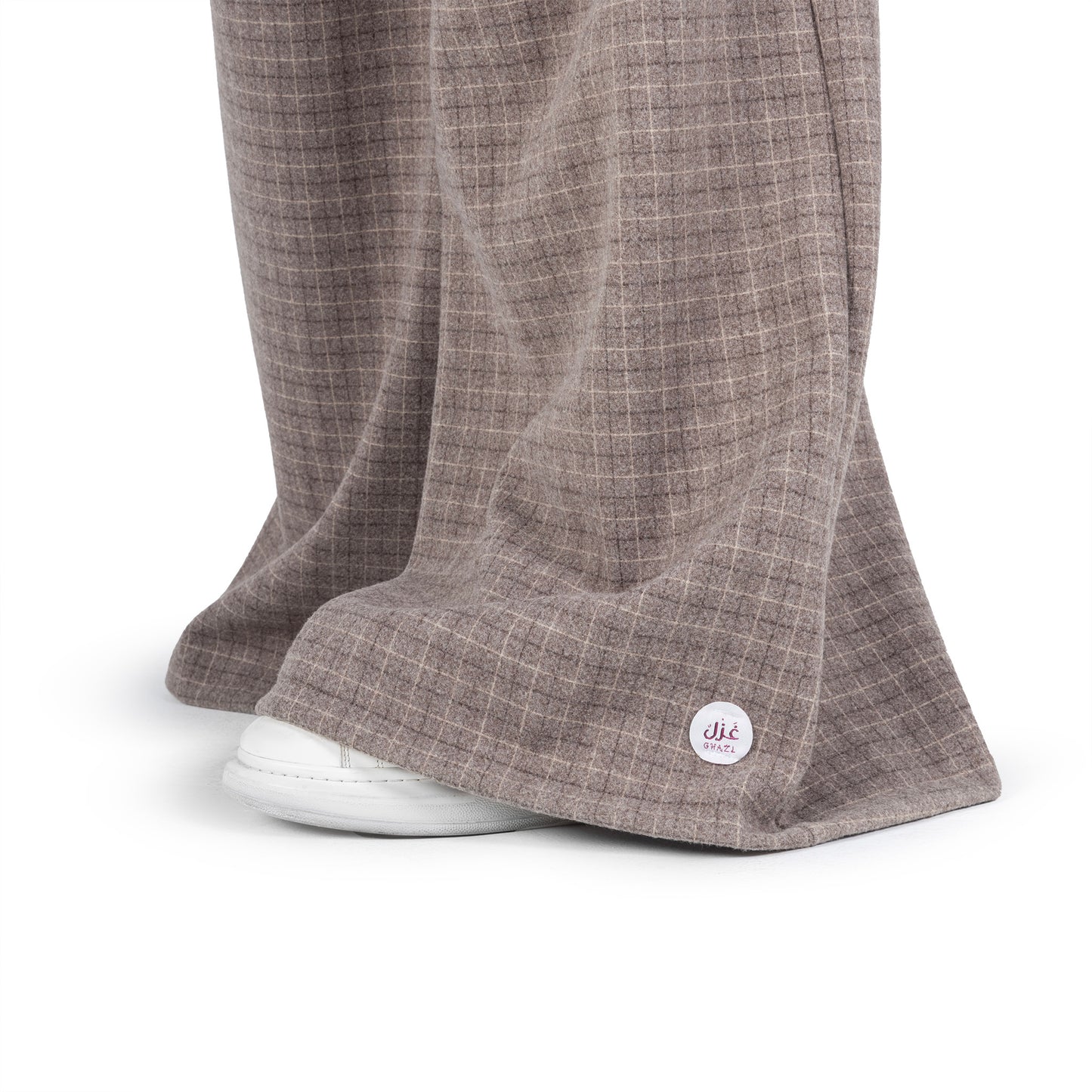 Cloth "Patte d'elephant" pants in BEIGE CHECK
