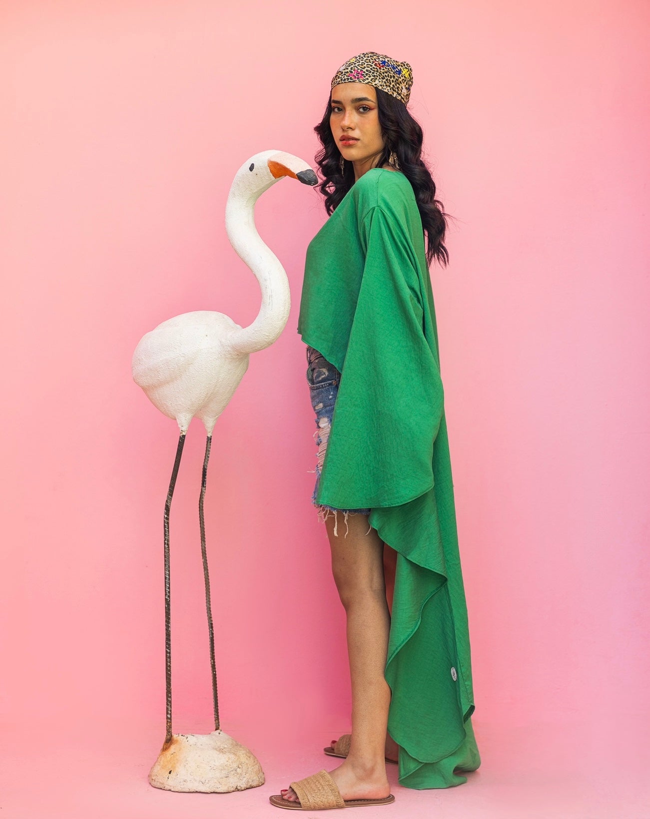 Ruffled top in GREEN