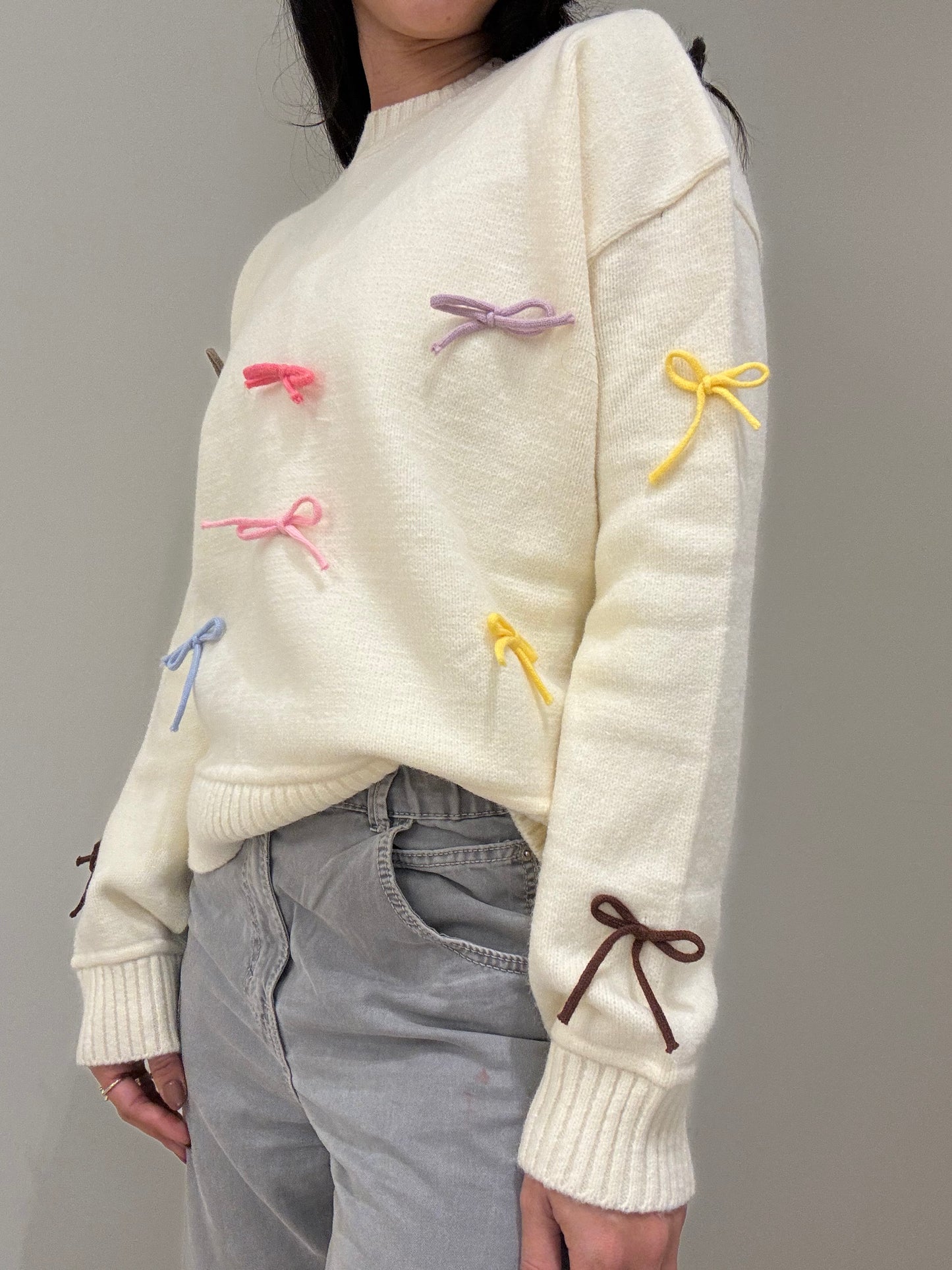 The Bows Sweater in WHITE
