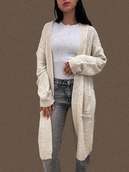 Handmade cardigan in Creamy Beige