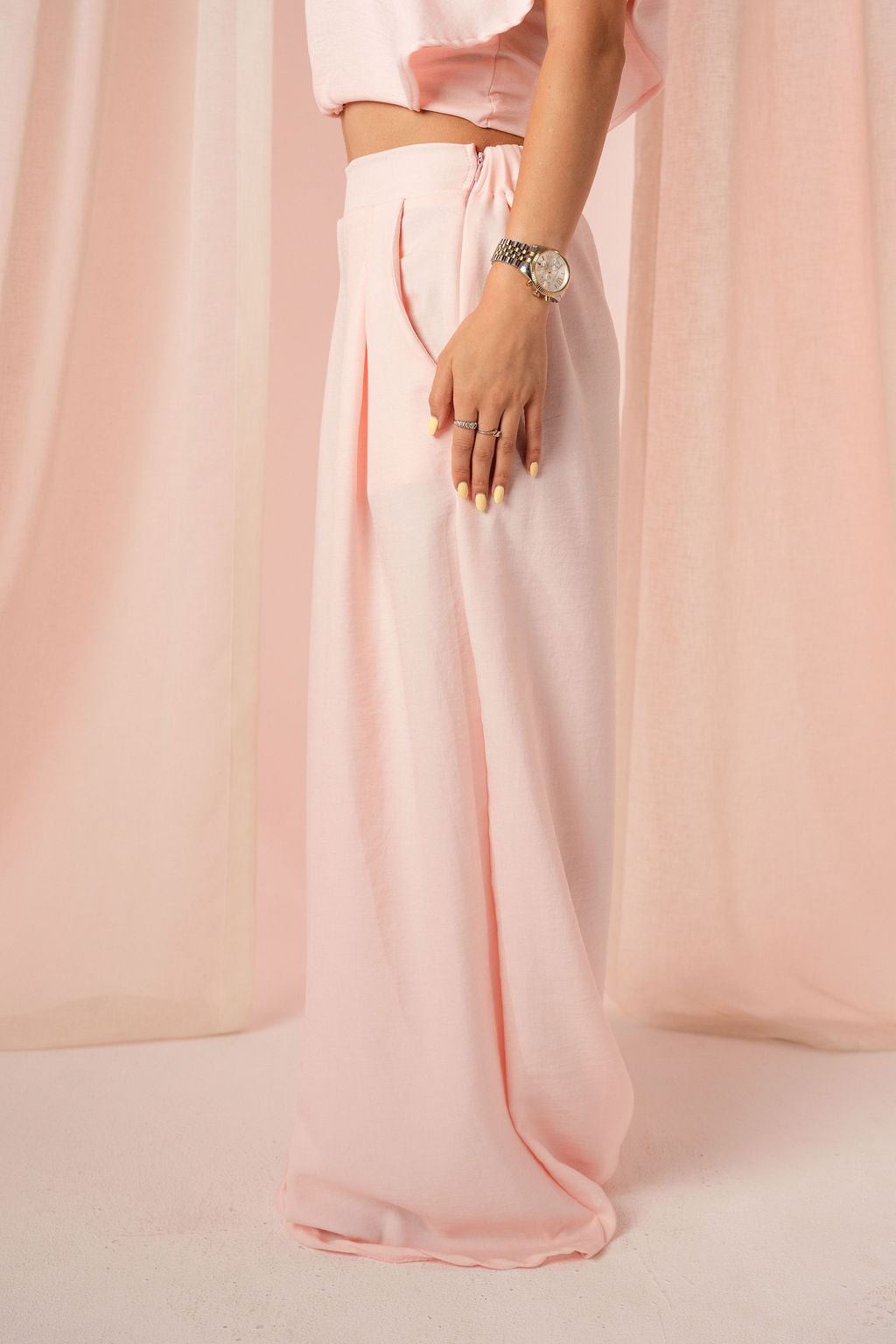 Linen "Patte D'elephant" Pants in PINK
