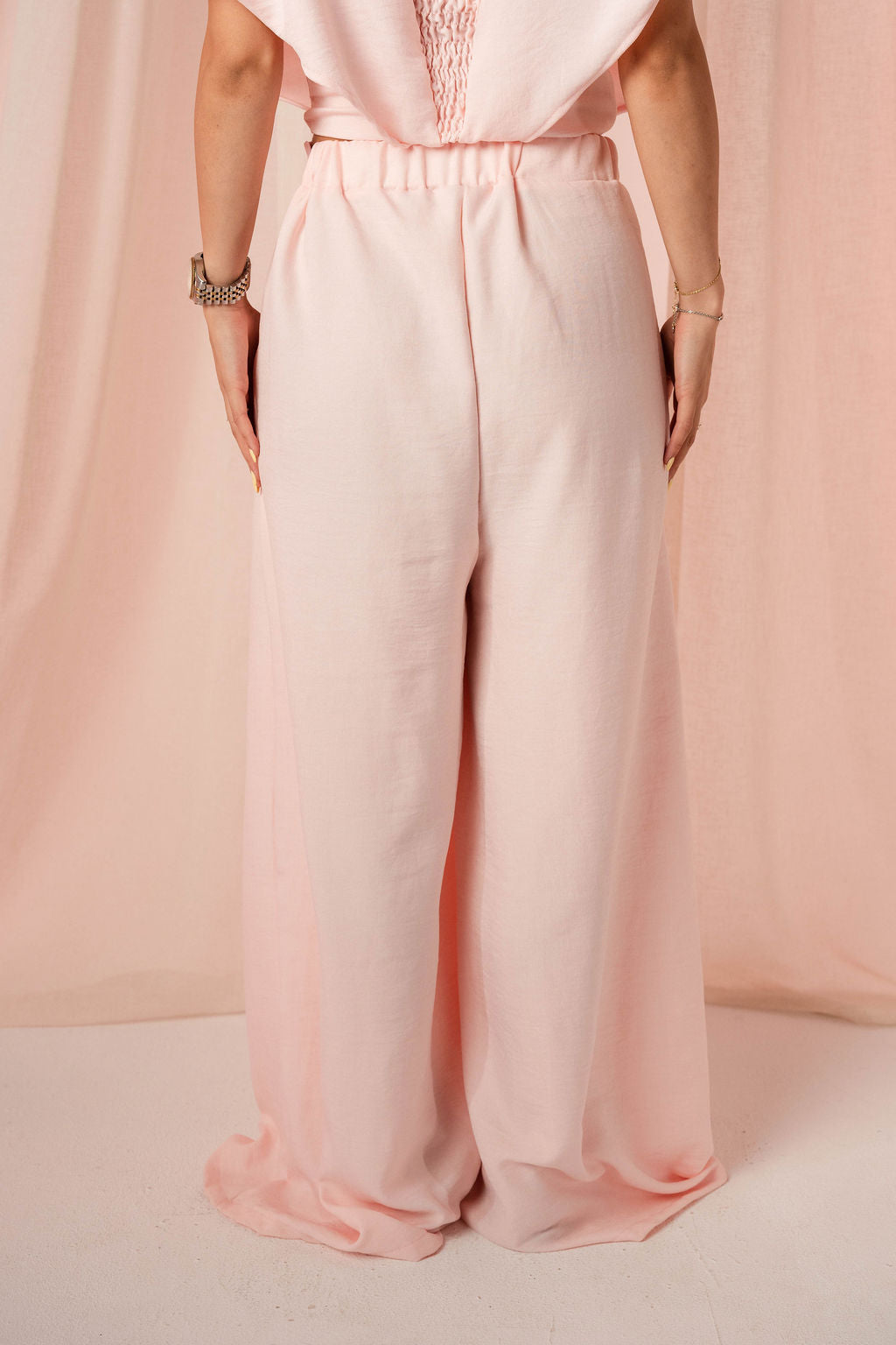 Linen "Patte D'elephant" Pants in PINK