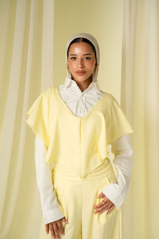The Waves Top in Butter yellow
