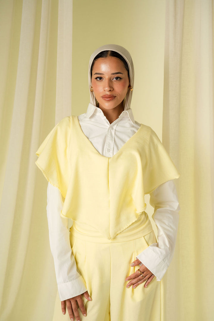 The Waves Top in Butter yellow