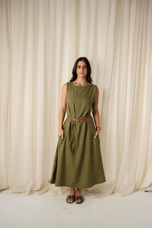 The Breezy Dress in Olive