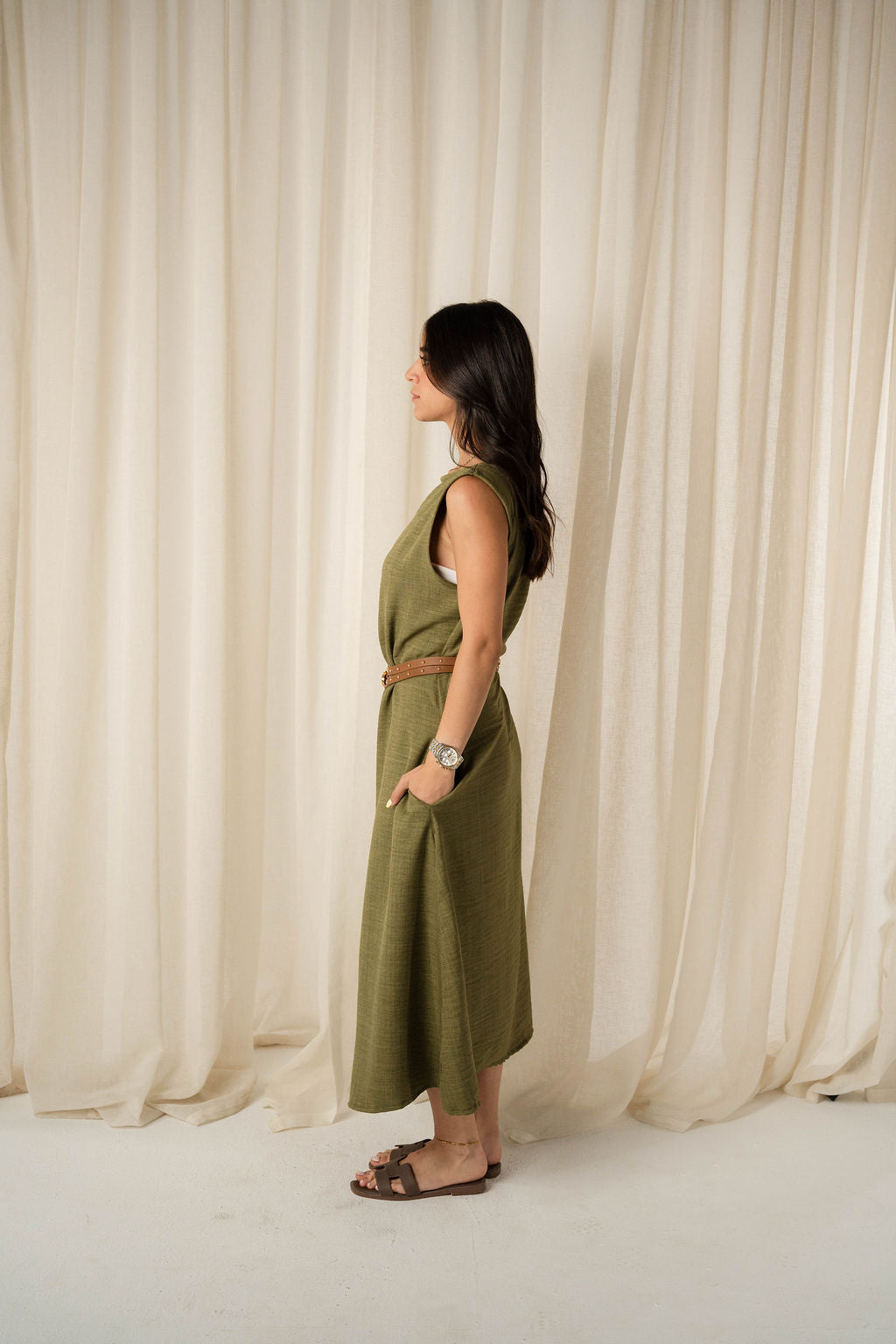 The Breezy Dress in Olive