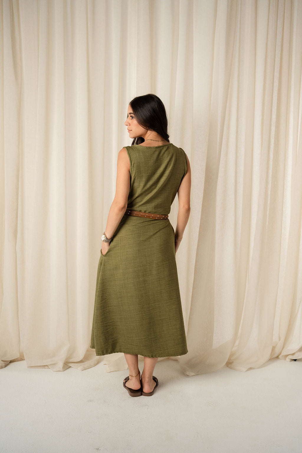 The Breezy Dress in Olive