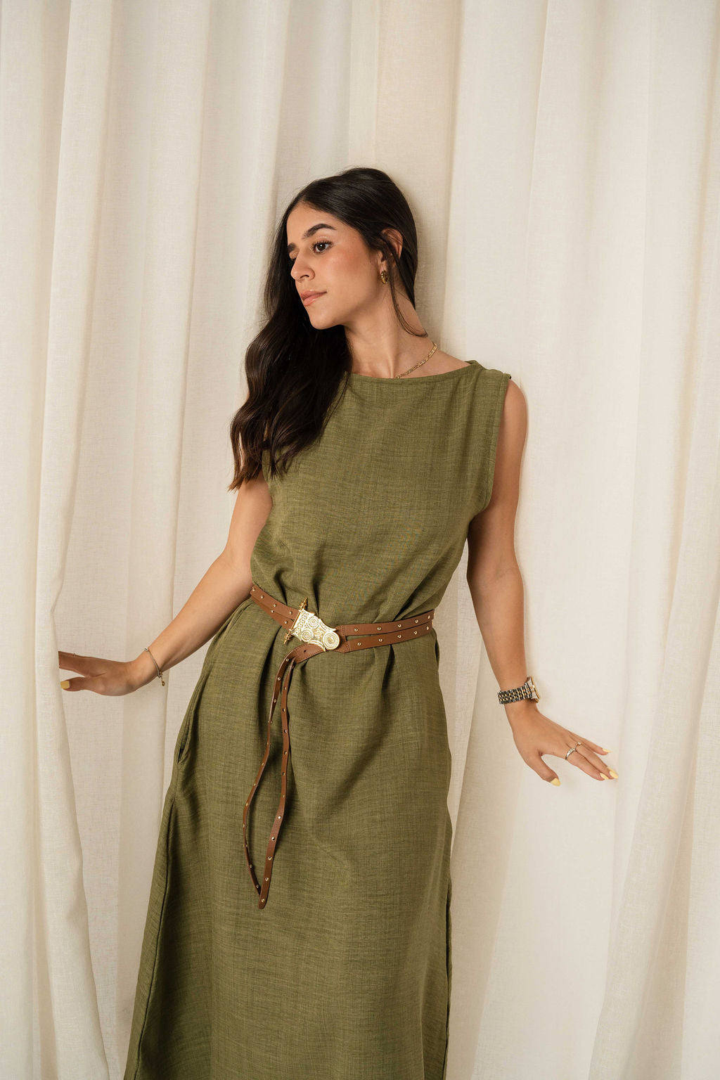 The Breezy Dress in Olive