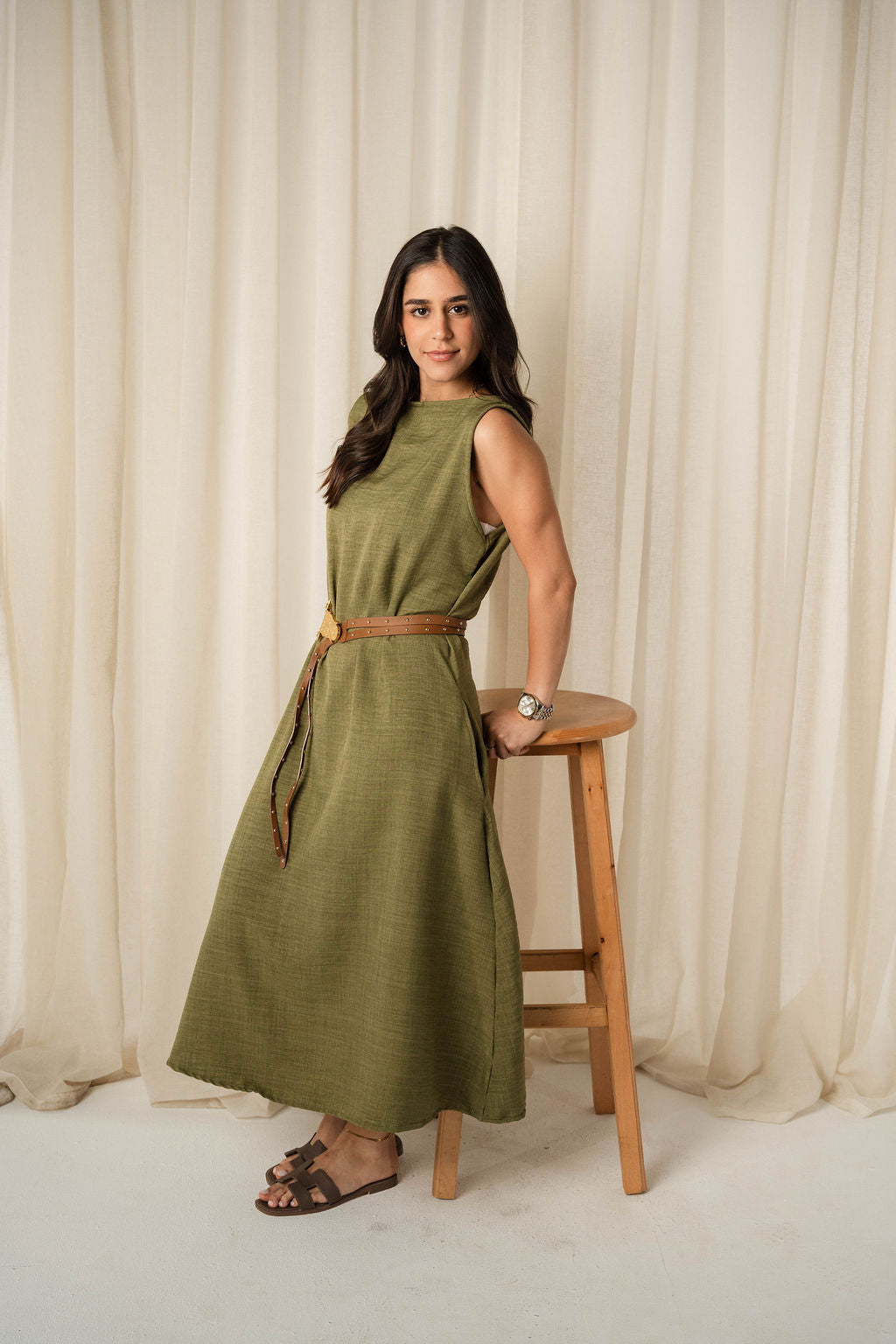 The Breezy Dress in Olive