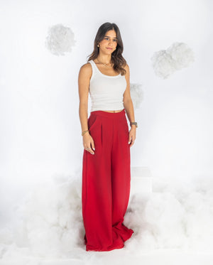 Linen “Patte D’elephant” Pants in RED
