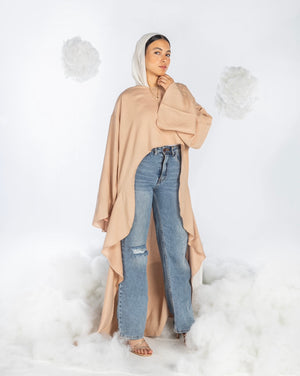Ruffled Top in BEIGE