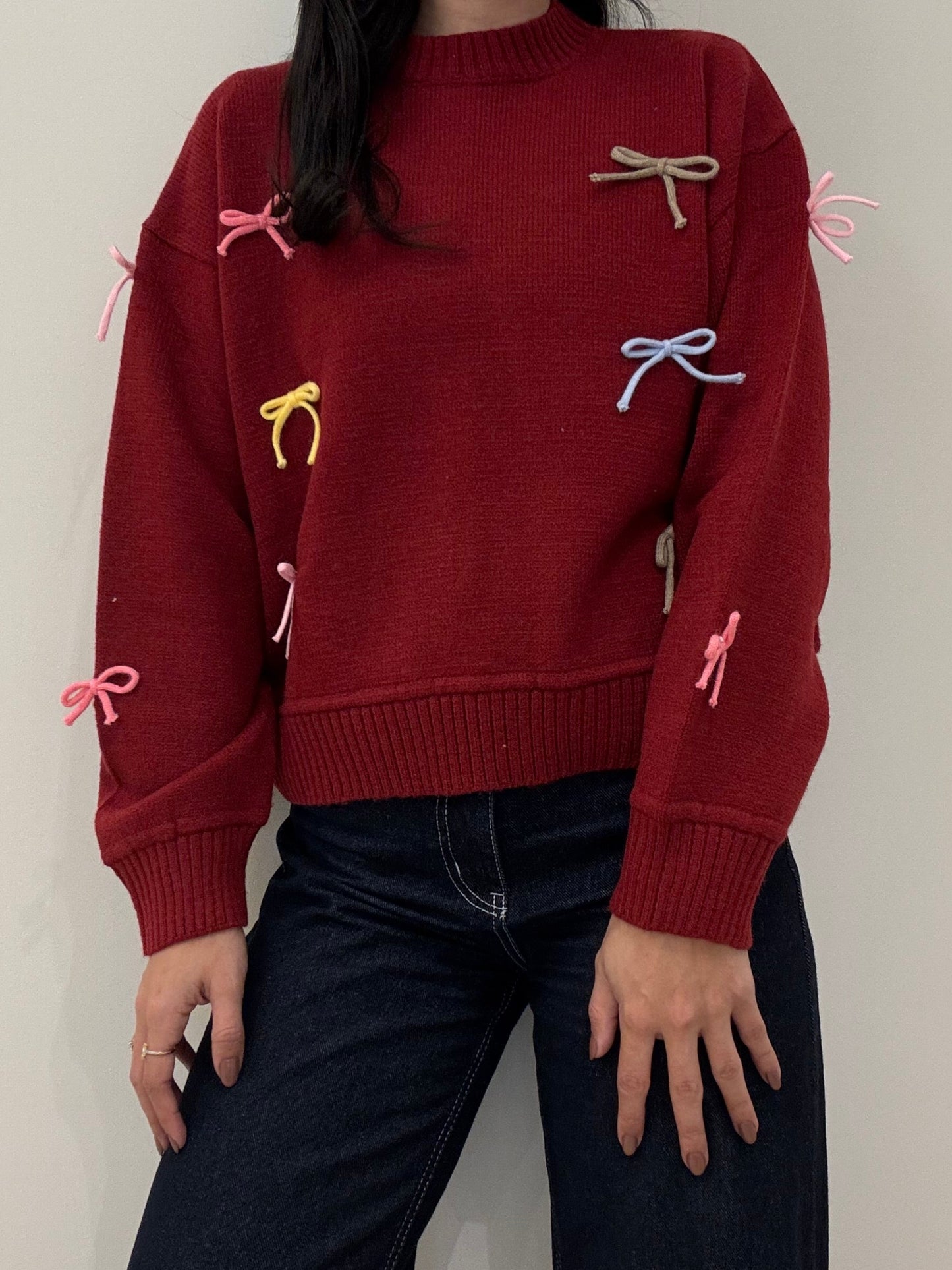 The Bows Sweater in RED