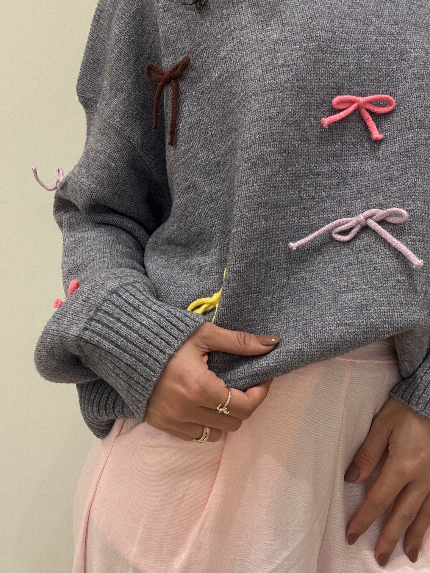 The Bows Sweater in GREY