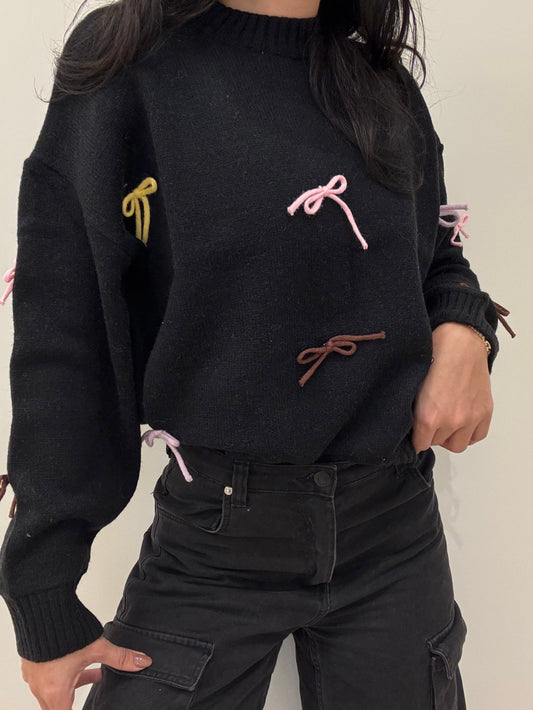 The Bows Sweater in BLACK