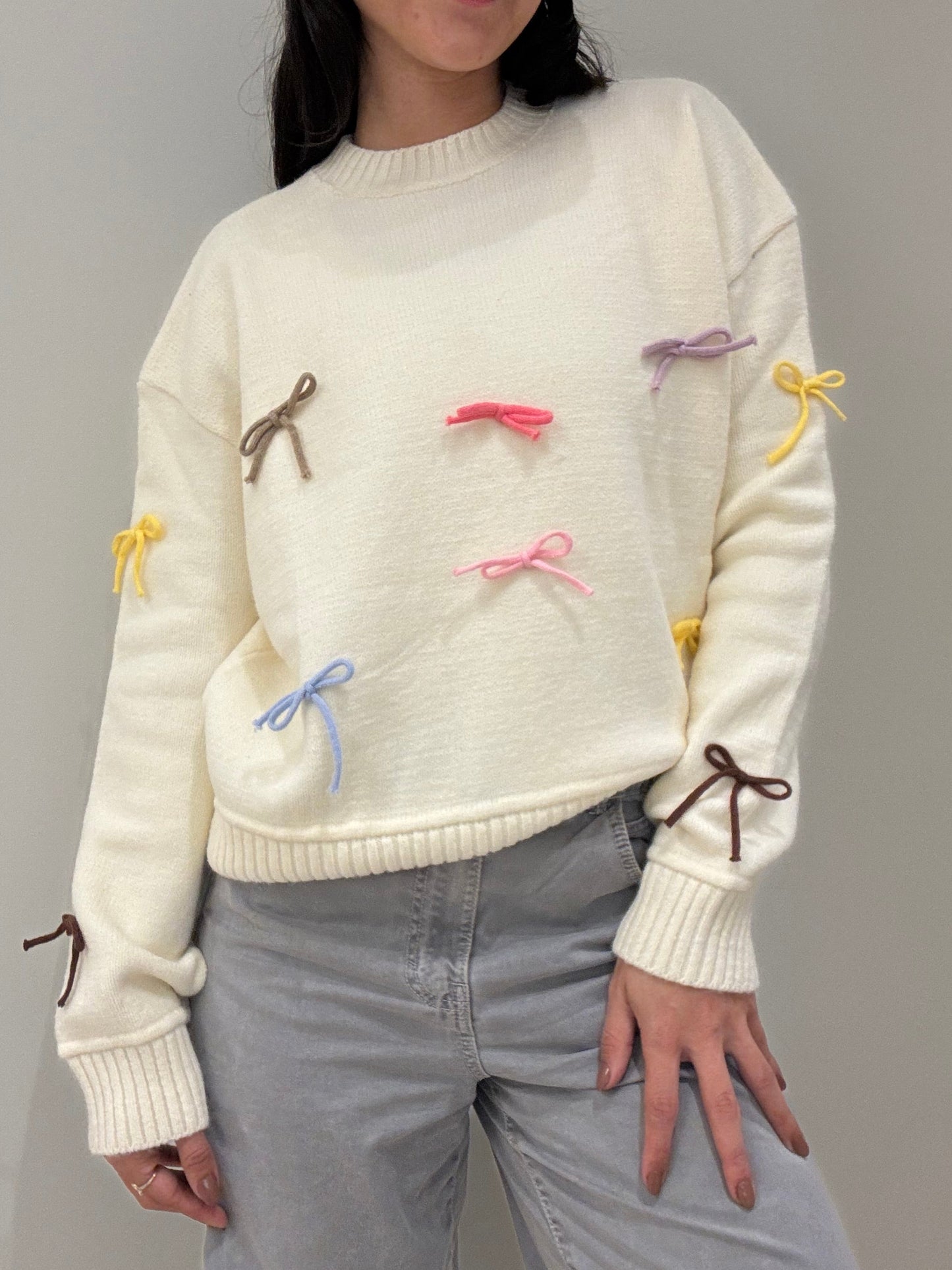 The Bows Sweater in WHITE