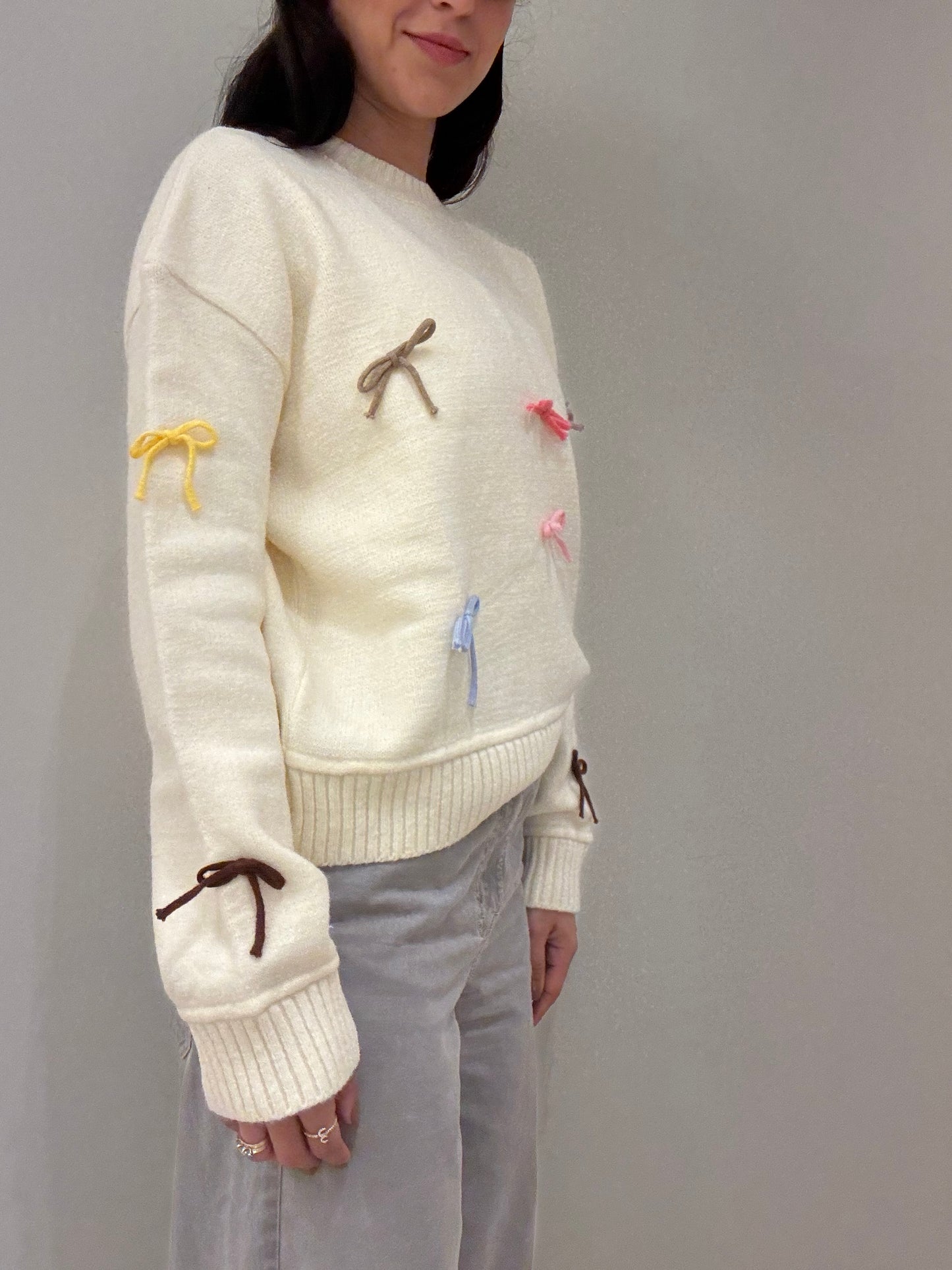 The Bows Sweater in WHITE