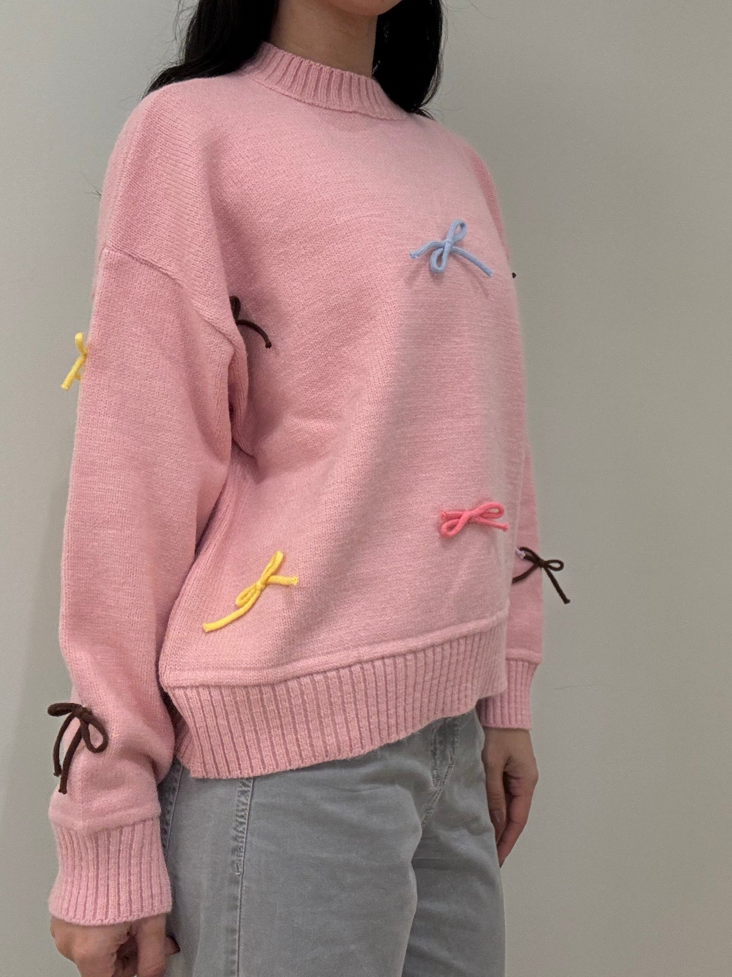 The Bows Sweater in PINK