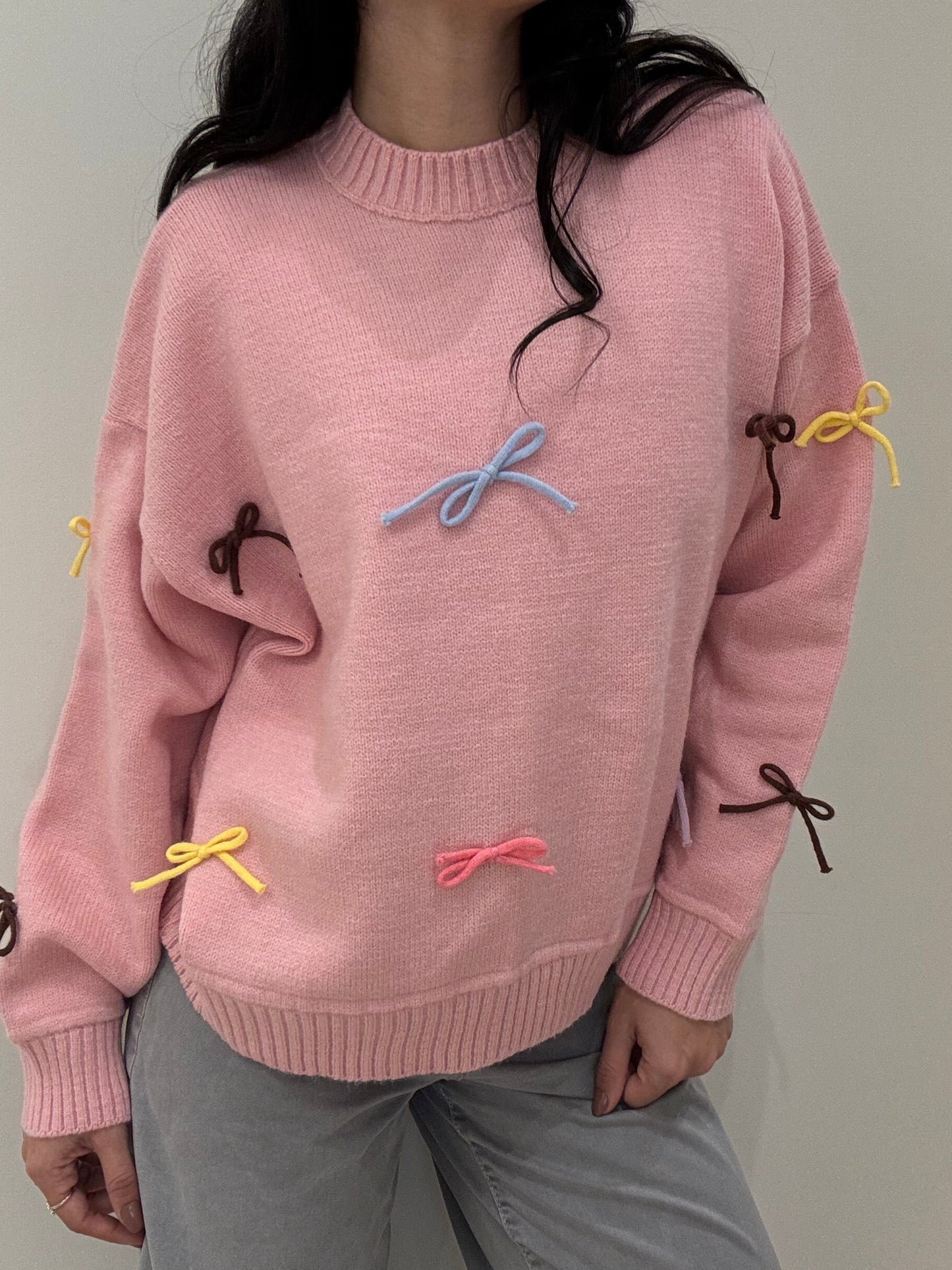 The Bows Sweater in PINK