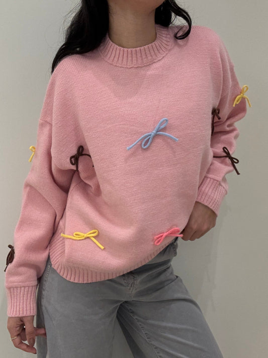 The Bows Sweater in PINK