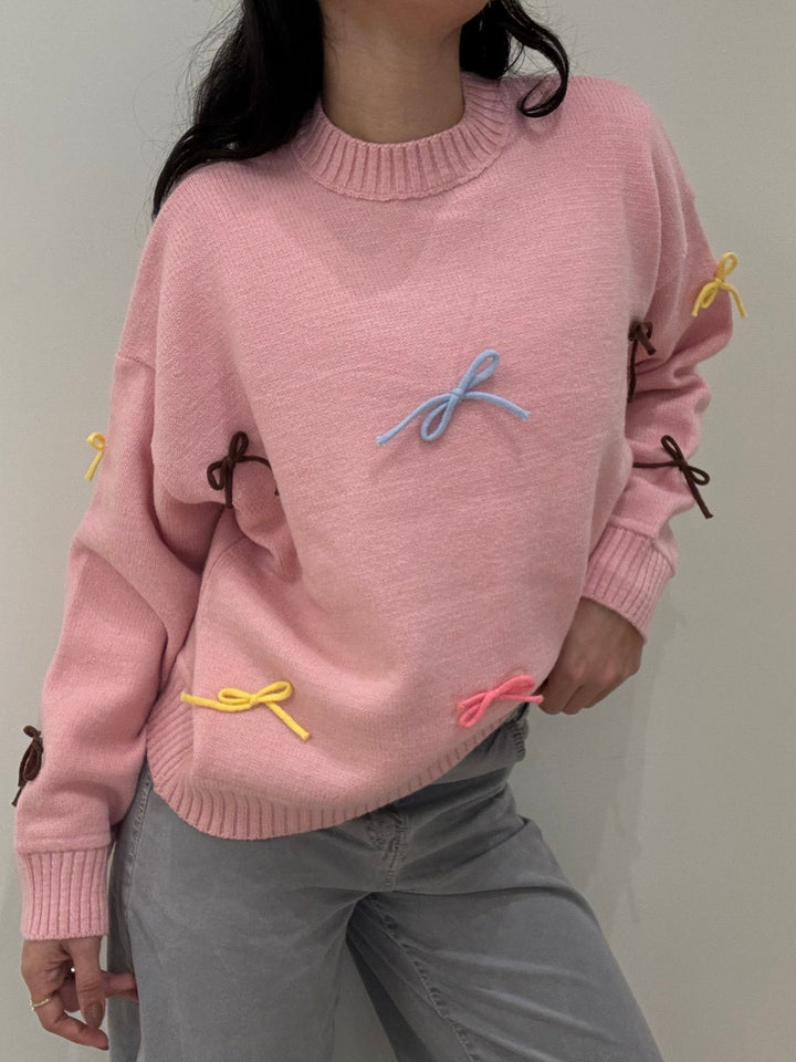 The Bows Sweater in PINK
